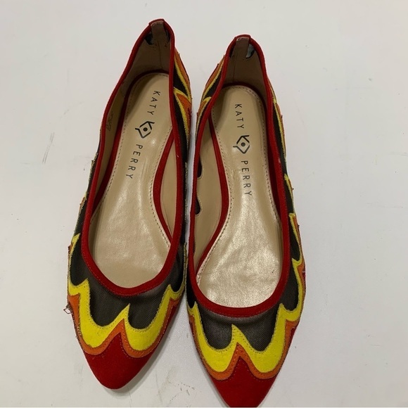 Katy Perry The Fuego Black And Red Flame Ballet Flats - Picture 4 of 10